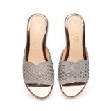 dép nữ đế PU kem siêu nhẹ cao 5cm Hanatabi quai lưới đính đá bigsize (35-42) mã HNDE5F922