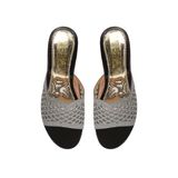 dép nữ đế PU đen siêu nhẹ cao 7cm Hanatabi quai lưới đính đá bigsize (36-40) mã HNDE7F890