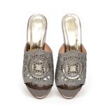 Dép nữ cao gót vân gỗ cao 5cm Hanatabi quai lưới đính đá đế TA cao cấp bigsize (35-41) mã HNDE5F799