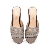 Dép nữ đế xuồng PU siêu nhẹ cao 7cm Hanatabi quai lươi đính đá (35-39) mã HNDEL7F943