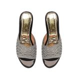 dép nữ đế PU đen siêu nhẹ cao 7cm Hanatabi quai lưới đính đá bigsize (36-40) mã HNDE7F883