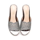 dép nữ đế PU kem siêu nhẹ cao 5cm Hanatabi quai lưới đính đá bigsize (35-42) mã HNDE5F1036