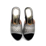 dép nữ đế PU đen siêu nhẹ cao 9cm Hanatabi quai lưới đính đá bigsize (36-40) mã HNDE9F1049