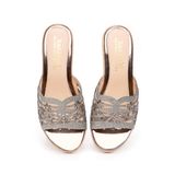 dép nữ đế PU kem siêu nhẹ cao 5cm Hanatabi quai lưới đính đá bigsize (35-42) mã HNDE5F924