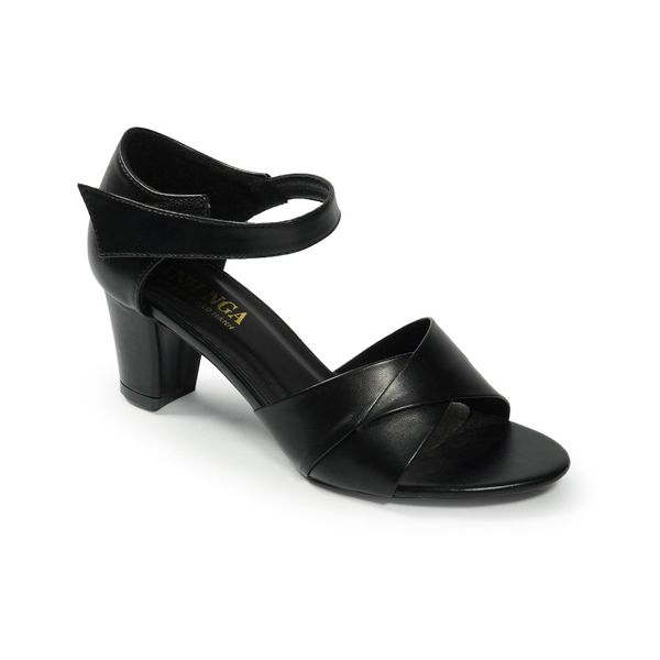Sandal nữ quai xếp ly gót vuông cao 5cm hậu xé mã HNSDX5F107 ( Size 36 -> 40)