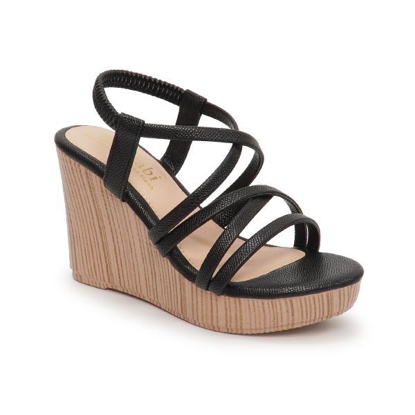 Sandal nữ Hanatabi dây chéo đế pu vân gỗ siêu nhẹ cao 9cm mã HNSDX9F834 (Size 35 ->39)