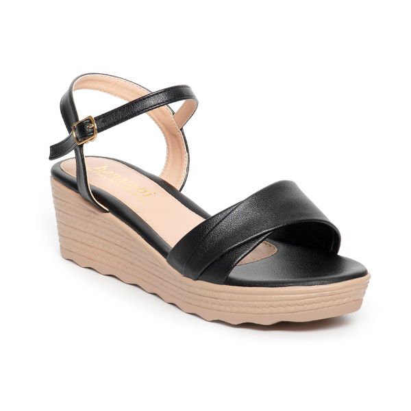 giày sandal nữ đế PU siêu nhẹ cao 5cm Hanatabi quai 2 xếp hậu c (35-40) mã HNSD5F968