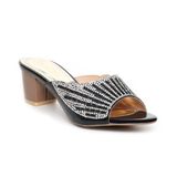 dép nữ cao gót lăn vân gỗ 5cm Hanatabi quai ngang đính đá đế TA cao cấp bigsize (35-41) mã HNDE5F995