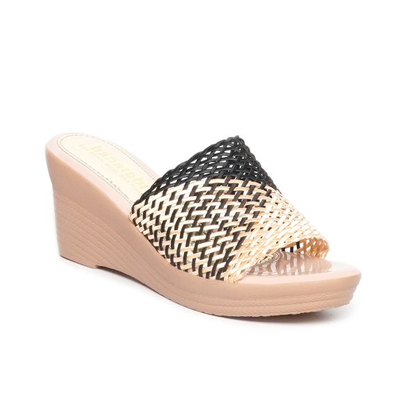 Dép nữ đế xuồng PU siêu nhẹ cao 7cm Hanatabi quai lưới (35-39) mã HNDE7F1121
