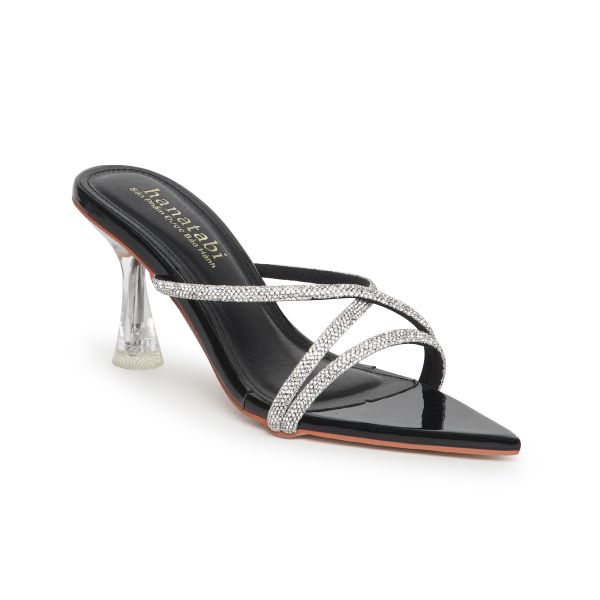 Dép nữ cao gót 7cm Hanatabi quai chéo đính đá (35-39) mã HNSDG7F1157