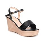 Giày sandal Nữ Đế Xuồng PU Siêu Nhẹ Cao 9cm Hanatabi Quai 1 Xếp Hậu C (35-39) Mã HNSDX8F1085