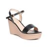 Giày Sandal Nữ Đế Xuồng PU Siêu Nhẹ Cao 9cm Hanatabi Quai Ngang Hậu C (35-39) Mã HNSDX9F956