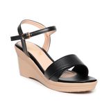 giày sandal nữ đế xuồng PU siêu nhẹ cao 7cm Hanatabi quai 1 xếp hậu c (35-39) mã HNSDX7F1055