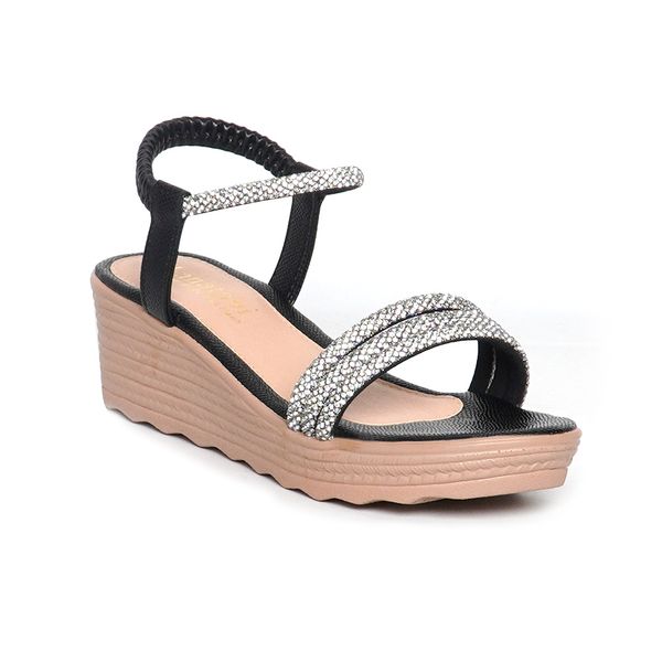 Giày Sandal Nữ Đế PU Siêu Nhẹ Cao 5cm Hanatabi Quai Ngang Hậu Thun (35-40) Mã HNSD5F1172