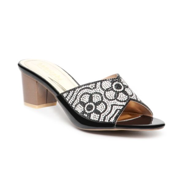 dép nữ cao gót lăn vân gỗ 5cm Hanatabi quai ngang đính đá đế TA cao cấp bigsize (35-41) mã HNDE5F1097