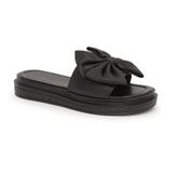 Dép nữ quai bảng ngang nơ vải đế cao 3cm mã HNDE3F770 (Size 36 -> 39)