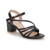 Sandal nữ Hanatabi 4 quai chéo gót cao 5cm hậu c đế TA cao cấp chống trơn trượt  mã HNSDG5F886 (Size 35 -> 41)