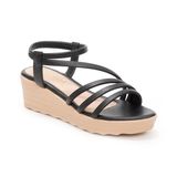 giày sandal nữ đế xuồng PU siêu nhẹ cao 5cm Hanatabi quai ngang hậu thun (35-40) mã HNSD5F939