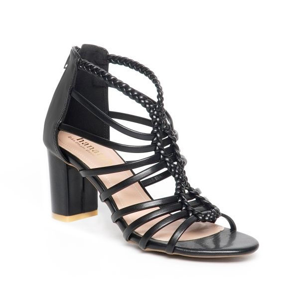 Giày sandal nữ cao gót 7cm Hanatabi quai đan khóa kéo đế TA cao cấp bigsize (35-41) mã HNSDG7F1142