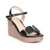 giày sandal nữ đế xuồng PU siêu nhẹ cao 9cm Hanatabi quai ngang hậu c (35-39) mã HNSDX9F1013