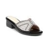 dép nữ đế PU đen siêu nhẹ cao 5cm Hanatabi quai ngang đính đá bigsize (35-42) mã HNDE5F1112