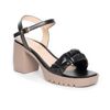 giày sandal nữ đế Pu siêu nhẹ cao 7cm Hanatabi quai bèo nhún hậu c (35-39) mã HNSDG7F989