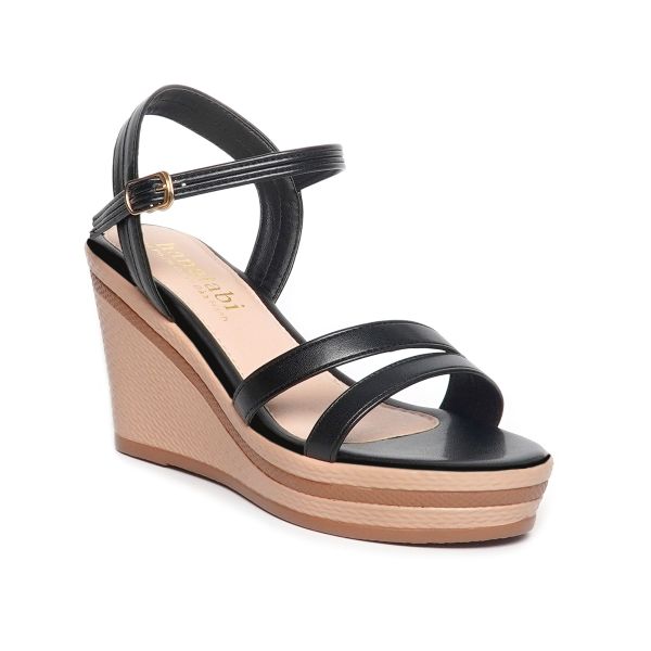 Giày sandal nữ đế xuồng PU siêu nhẹ cao 8cm Hanatabi quai chéo hậu c (35-39) mã HNSDX8F1129