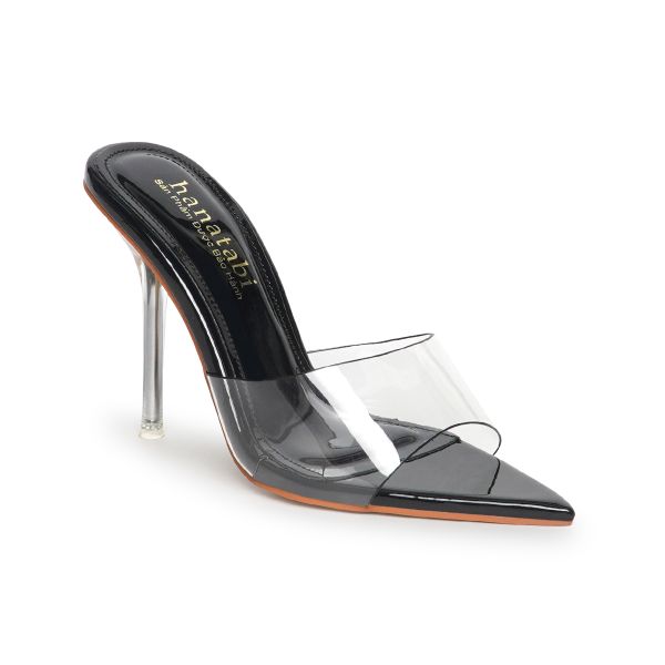 Dép nữ cao gót 9cm Hanatabi quai ngang mica (35-39) mã HNSDG9F1164