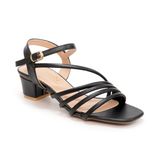 giày sandal nữ cao gót 3cm Hanatabi quai chéo mũi vuông hậu c đế TA bigsize (35-41) mã HNSDG3F887