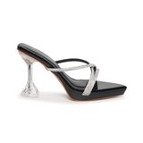 Dép nữ cao gót 9cm Hanatabi quai chéo đính đá (35-39) mã HNSDG9F1163