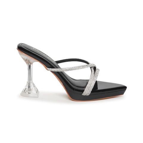 Dép nữ cao gót 9cm Hanatabi quai chéo đính đá (35-39) mã HNSDG9F1163