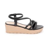 giày sandal nữ đế xuồng PU siêu nhẹ cao 5cm Hanatabi quai ngang hậu thun (35-40) mã HNSD5F939