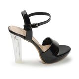 Sandal nữ quai xếp ly gót mica cao 12cm hậu c mã HNSDG12F519 (Size 35 -> 39)