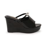 Dép nữ đế xuồng PU siêu nhẹ cao 9cm Hanatabi quai ngang (35-39) mã HNDE9F800