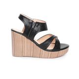 giày sandal nữ đế xuồng PU siêu nhẹ cao 9cm Hanatabi quai chéo khóa kéo (35-39) mã HNSDX9F1027
