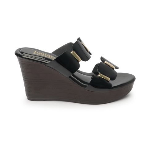 Dép nữ đế xuồng Pu siêu nhẹ cao 9cm Hanatabi quai nhị (35-39) mã HNDE9FX116