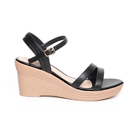 Giày sandal nữ đế xuồng PU siêu nhẹ 7cm Hanatabi quai chéo hậu c (35-39) mã HNSDX7F1136