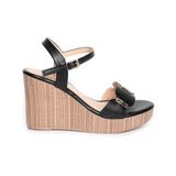 giày sandal nữ đế xuồng PU siêu nhẹ cao 9cm Hanatabi quai ngang hậu c (35-39) mã HNSDX9F1013