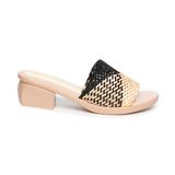 dép nữ đế PU kem siêu nhẹ cao 5cm Hanatabi quai lưới bigsize (35-42) mã HNDE5F1102
