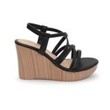 Sandal nữ Hanatabi dây chéo đế pu vân gỗ siêu nhẹ cao 9cm mã HNSDX9F834 (Size 35 ->39)