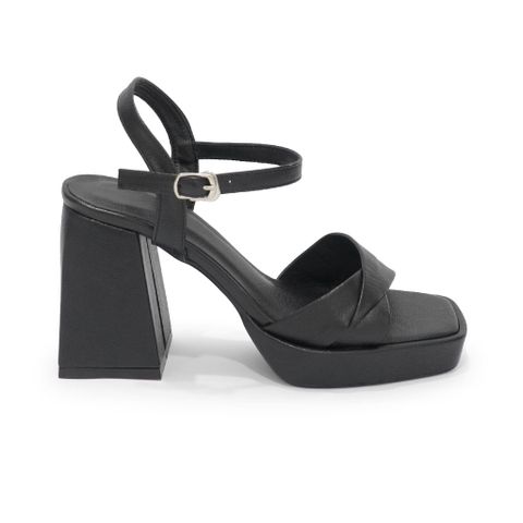 Sandal nữ quai xếp ly gót vuông cao 9cm hậu c mã HNSDG587 ( Size 35 -> 39)