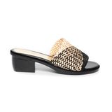 dép nữ đế PU đen siêu nhẹ cao 5cm Hanatabi quai lưới bigsize (35-42) mã HNDE5F1103