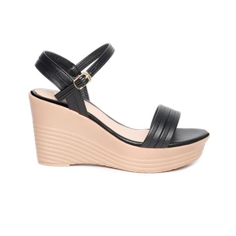 Giày Sandal Nữ Đế Xuồng PU Siêu Nhẹ Cao 9cm Hanatabi Quai Ngang Hậu C (35-39) Mã HNSDX9F1154