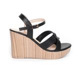 giày sandal nữ đế xuồng PU siêu nhẹ cao 9cm Hanatabi quai chéo hậu c (35-39) mã HNSDX9F988