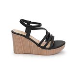giày Sandal Nữ Đế Xuồng Pu Siêu Nhẹ Cao 9cm Hanatabi Quai Ngang Hậu Thun (35-39) Mã HNSDX9F838