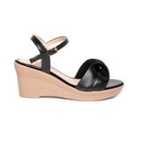 giày sandal nữ đế xuồng PU siêu nhẹ cao 7cm Hanatabi quai bông hậu c (35-39) mã HNSDX7F1018