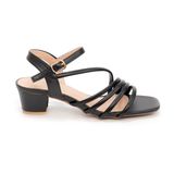 giày sandal nữ cao gót 3cm Hanatabi quai chéo mũi vuông hậu c đế TA bigsize (35-41) mã HNSDG3F887