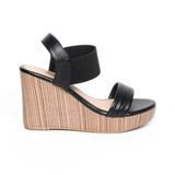 Giay Sandal Nữ Đế Xuồng PU Siêu Nhẹ Cao 9cm Hanatabi Quai Ngang Hậu Thun (35-39) Mã HNSDX9F1145