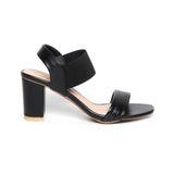 giày sandal nữ gót cao 7cm Hanatabi quai ngang mũi vuông hậu thun đế TA bigsize (35-41) mã HNSD7F1153