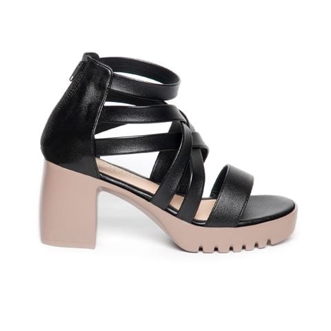 giày sandal đế PU siêu nhẹ cao 7cm Hanatabi quai đan khóa kéo (35-39) mã HNSDG7F1078